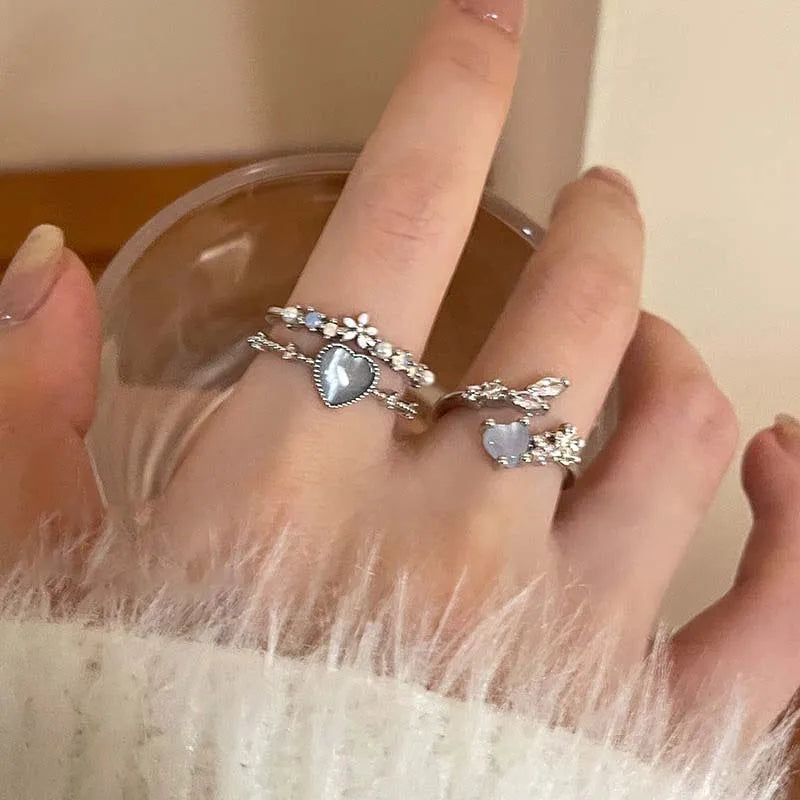 Opal Heart Rings