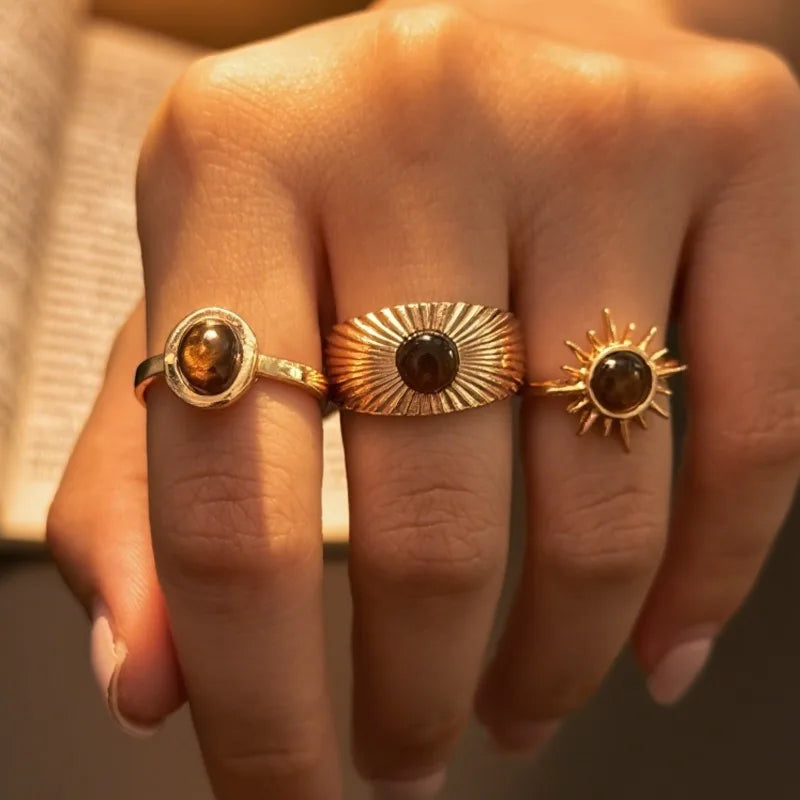Retro Brown Rings