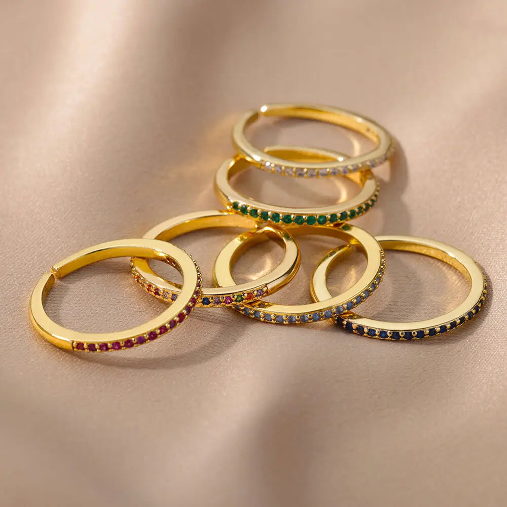Zircon Green Rings