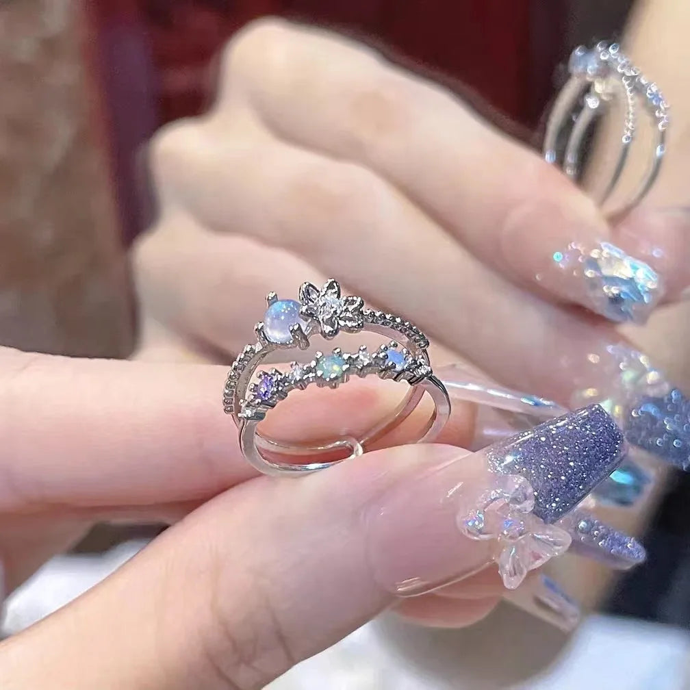 Opal Heart Rings