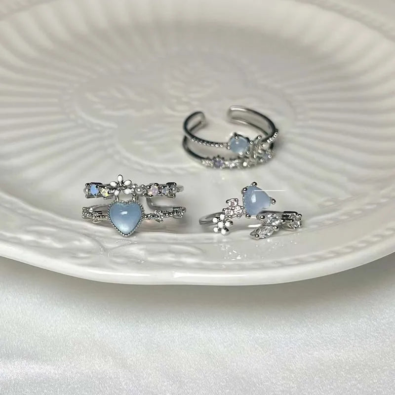 Opal Heart Rings