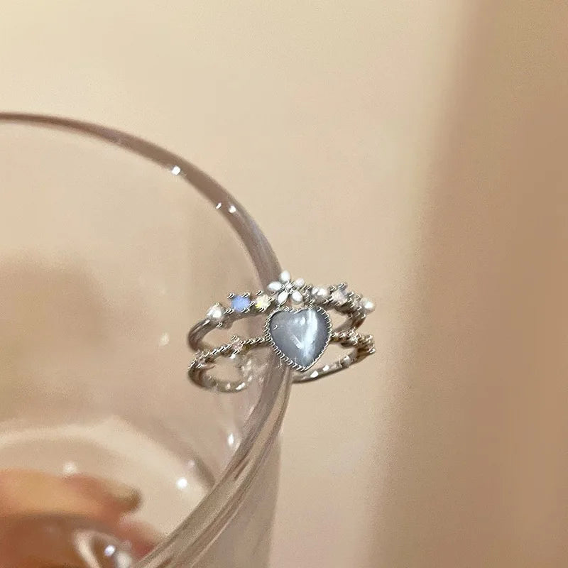 Opal Heart Rings