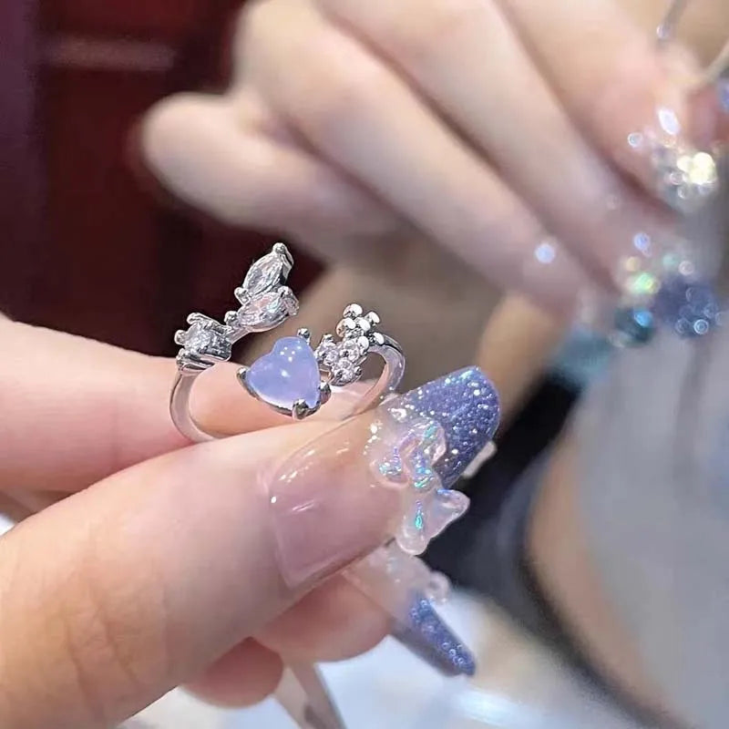 Opal Heart Rings