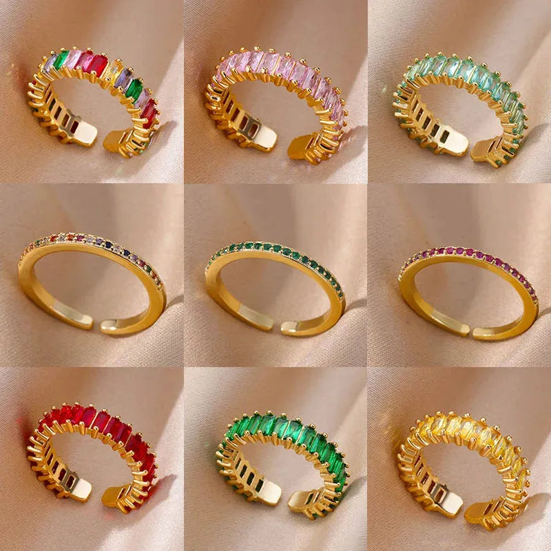 Zircon Green Rings