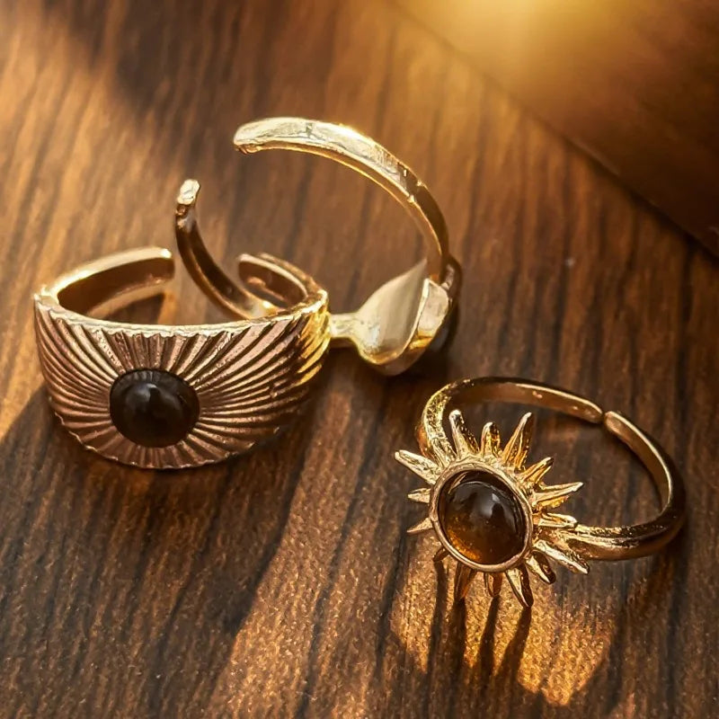 Retro Brown Rings